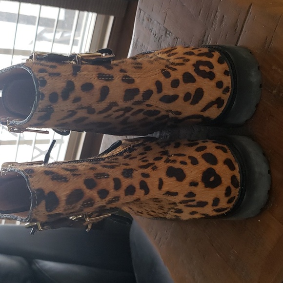 Antonio Melani Bertlli Moto Combat leopard Boots size 8 NWOT - Picture 6 of 8